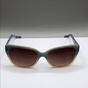 Chico's blue tan gradient cat eye sunglasses brown lens trendy dressy dress up.